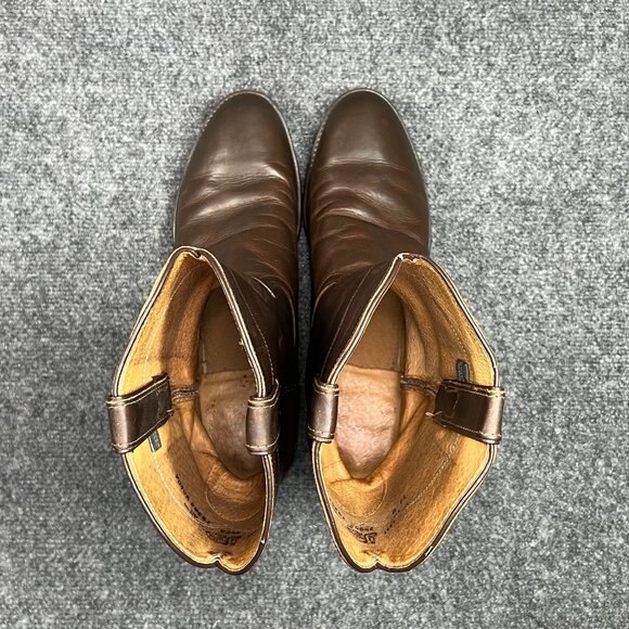 Justin Classic Roper Western Boots Men's Size 11D Brown Leather Pull On Cowboy - Picture 10 of 16